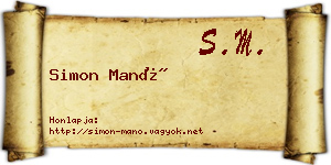 Simon Manó névjegykártya